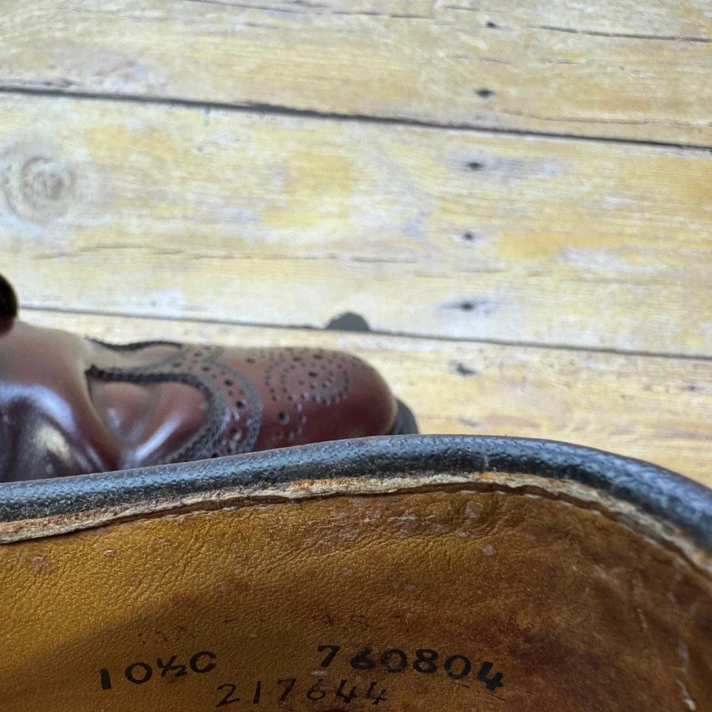 Vintage Dexter USA Dress Shoes Men 10.5 C Burgundy Wingtip‎ Longwing Brogue
